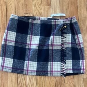 PINK Victoria's Secret Navy and Cream Plaid Mini Skirt